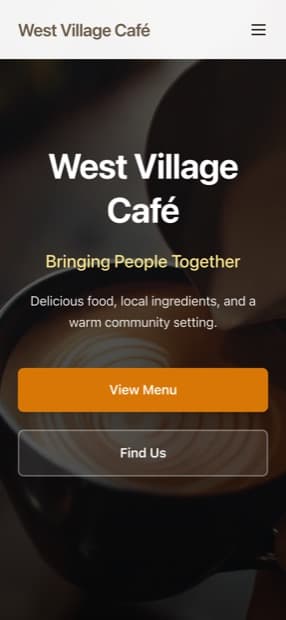 West Village Café — on a phone
